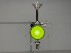 Mid Century Modern Green Murano Glass Chrome Pendant Light 1960s - 4626610