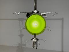 Mid Century Modern Green Murano Glass Chrome Pendant Light 1960s - 4626611
