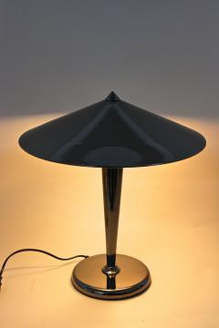 Mid Century Modern Grey Chromed Table Lamp With Brass Sphere Italy ca 1970 - 3910606