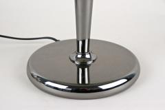 Mid Century Modern Grey Chromed Table Lamp With Brass Sphere Italy ca 1970 - 3910607