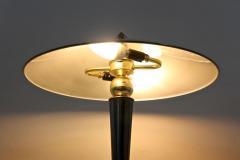 Mid Century Modern Grey Chromed Table Lamp With Brass Sphere Italy ca 1970 - 3910609
