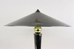 Mid Century Modern Grey Chromed Table Lamp With Brass Sphere Italy ca 1970 - 3910611