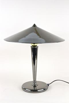 Mid Century Modern Grey Chromed Table Lamp With Brass Sphere Italy ca 1970 - 3910613