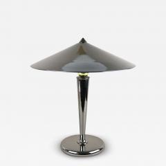 Mid Century Modern Grey Chromed Table Lamp With Brass Sphere Italy ca 1970 - 3912201