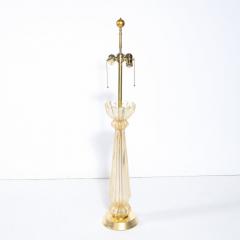Mid Century Modern Hand Blown Murano Glass Table Lamp with 24kt Gold Flecks - 2704702