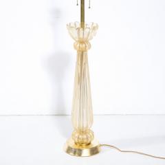 Mid Century Modern Hand Blown Murano Glass Table Lamp with 24kt Gold Flecks - 2704740