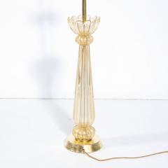 Mid Century Modern Hand Blown Murano Glass Table Lamp with 24kt Gold Flecks - 2704755
