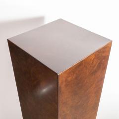 Mid Century Modern Handrubbed Bookmatched Burled Walnut Pedestal - 1560278