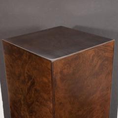 Mid Century Modern Handrubbed Bookmatched Burled Walnut Pedestal - 1560286