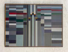 Mid Century Modern Hard Edge Modernist Color Block Painting - 4507534