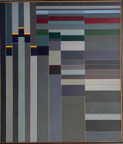 Mid Century Modern Hard Edge Modernist Color Block Painting - 4507545