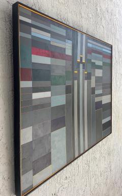 Mid Century Modern Hard Edge Modernist Color Block Painting - 4507549