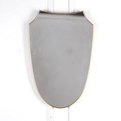 Mid Century Modern Harp Shaped Mirror in Brass Glass - 2656130