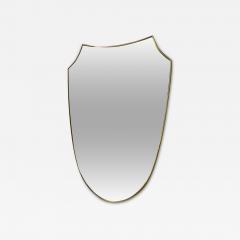 Mid Century Modern Harp Shaped Mirror in Brass Glass - 2668950
