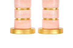 Mid Century Modern Ice Pink Jade Giltwood Base Table Lamp - 3120854