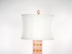 Mid Century Modern Ice Pink Jade Giltwood Base Table Lamp - 3120864