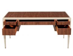 Mid Century Modern Inspired 2 Tone Walnut Writing Desk - 2725645