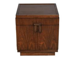 Mid Century Modern Inspired Walnut End Table Chest - 2536293
