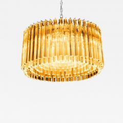 Mid Century Modern Italian Amber Triedro Concava Chandelier - 4446135