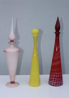 Mid Century Modern Italian Art Glass Bottles With Stoppers - 845744