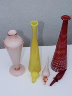 Mid Century Modern Italian Art Glass Bottles With Stoppers - 845751