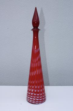 Mid Century Modern Italian Art Glass Bottles With Stoppers - 845754