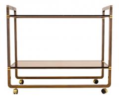 Mid Century Modern Italian Bronze Glass Serving Cart - 3008004