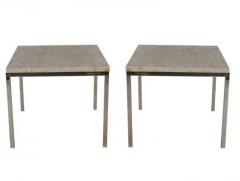 Mid Century Modern Italian Chrome and Marble End Tables - 2498535