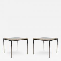 Mid Century Modern Italian Chrome and Marble End Tables - 2498909