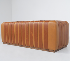 Mid Century Modern Italian Cognac Leather Bench 1980s - 3738152