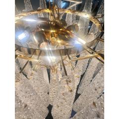 Mid Century Modern Italian Conchiglie Murano Glass Gold Chandelier - 4476260