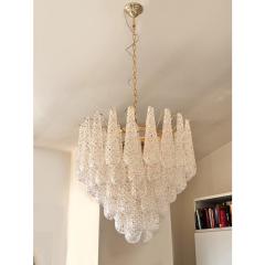Mid Century Modern Italian Conchiglie Murano Glass Gold Chandelier - 4476261