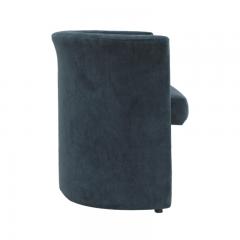 Mid Century Modern Italian Curved Chairs in Blue Velvet Set of Seven - 4316594