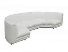 Mid Century Modern Italian Curved Semi Circular Sectional Sofa in White Fabric - 1738909