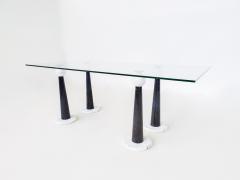 Mid Century Modern Italian Dining Table in Marble Glass - 3153484