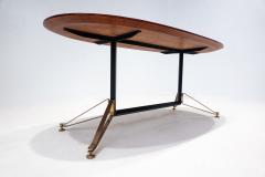 Mid Century Modern Italian Dining Table in Wood Brass - 2872191