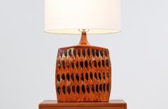 Mid Century Modern Italian Glazed Ceramic Table Lamp - 2919396