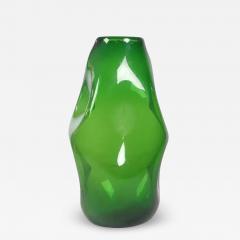 Mid Century Modern Italian Green Art Glass Vase by Empoli after Murano - 2498912