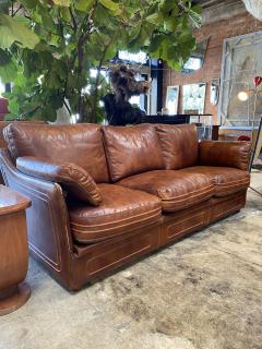 Mid Century Modern Italian Leather Sofa 1960s - 1253536