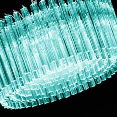 Mid Century Modern Italian Light Blue Triedro Concava Chandelier - 4445956