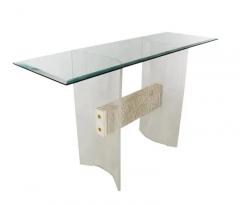 Mid Century Modern Italian Lucite and Glass Console Table or Sofa Table - 2498578