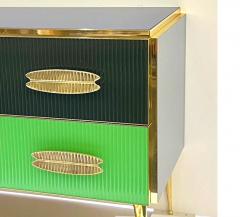 Mid Century Modern Italian Multi Color Six Drawer Chest Cabinet on Brass Legs - 4553003