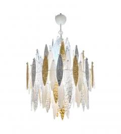 Mid Century Modern Italian Murano Glass Icicle Chandelier 20th Century - 4553074