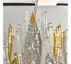 Mid Century Modern Italian Murano Glass Icicle Chandelier 20th Century - 4553077