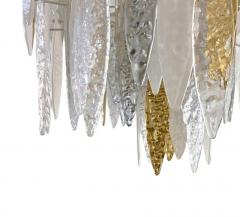 Mid Century Modern Italian Murano Glass Icicle Chandelier 20th Century - 4553078