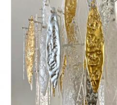 Mid Century Modern Italian Murano Glass Icicle Chandelier 20th Century - 4553079