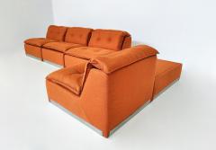 Mid Century Modern Italian Orange Modular Sofa - 3225085