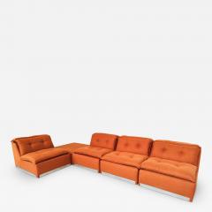 Mid Century Modern Italian Orange Modular Sofa - 3225985