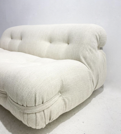 Mid Century Modern Italian Sofa Wood and Fabric 1960s New Upholstery - 3518856