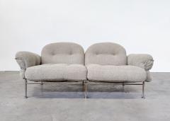 Mid Century Modern Italian Sofa in Chrome Fabric - 2966488